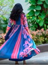 Tew Mix Cotton With Floral Print Long Western Gown Suppliers In India